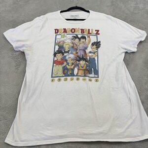 VTG Dragon Ball Z Shirt Mens 2XL White Anime Goku Vegeta Trunks Piccolo Y2K